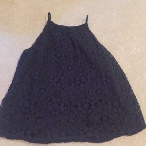 navy lace halter top